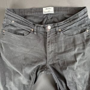 Acne Studios Jeans Mens 32x32 Black Denim Max Stay Cash Slim Straight Tapered